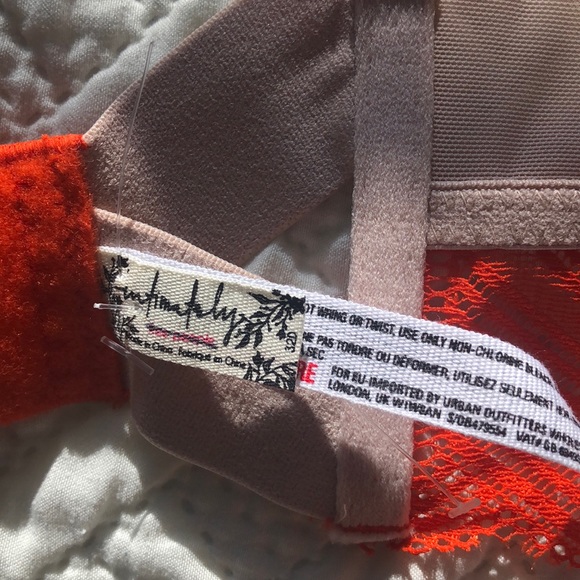 FREE PEOPLE intimately beautiful bra! Orange/cream - Picture 5 of 5